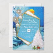 Geometrisches Goldrahmen Einladung (Vorderseite)