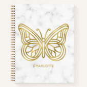 Geometrisches Goldschmetterling Personalisiert Notizblock (Vorderseite)