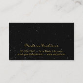 Geometrisches, goldweißes Foil-Shine / gesprenkelt Visitenkarte (Rückseite)