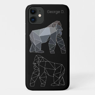Geometrisches Gorilla Polygonales Tier mit Namensk Case-Mate iPhone Hülle