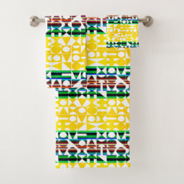 Geometrisches Grafikmotiv Moderne Trend Badhandtuch Set