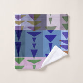 Geometrisches Grafikmotiv Moderner Trend Badhandtuch Set (Waschlappen)