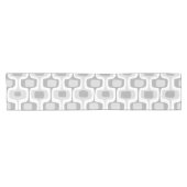 Geometrisches graues Muster Mitte des Jahrhunderts Kurzer Tischläufer (Horizontal)