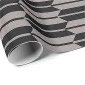 Geometrisches graues und schwarzes Muster Geschenkpapier (Rolleneckpunkt)