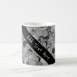 Geometrisches, graues, weißes und schwarzes Hexag Kaffeetasse