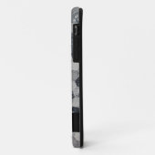 Geometrisches, graues, weißes und schwarzes Hexago Case-Mate iPhone Hülle (Hinten/Links)