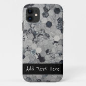 Geometrisches, graues, weißes und schwarzes Hexago Case-Mate iPhone Hülle (Rückseite)