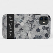 Geometrisches, graues, weißes und schwarzes Hexago Case-Mate iPhone Hülle (Rückseite (Horizontal))