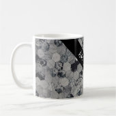 Geometrisches, graues, weißes und schwarzes Hexago Kaffeetasse (Links)
