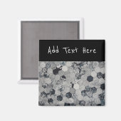 Geometrisches, graues, weißes und schwarzes Hexago Magnet (Vorderseite/Rückseite)