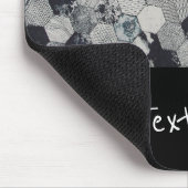 Geometrisches, graues, weißes und schwarzes Hexago Mousepad (Ecke)