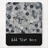 Geometrisches, graues, weißes und schwarzes Hexago Mousepad (Vorne)