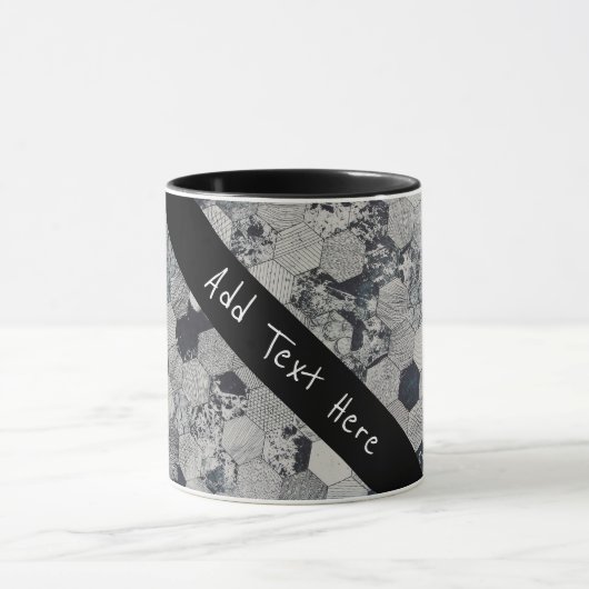 Geometrisches, graues, weißes und schwarzes Hexago Tasse (Zentrum)