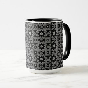 Geometrisches Graustufenmuster Tasse