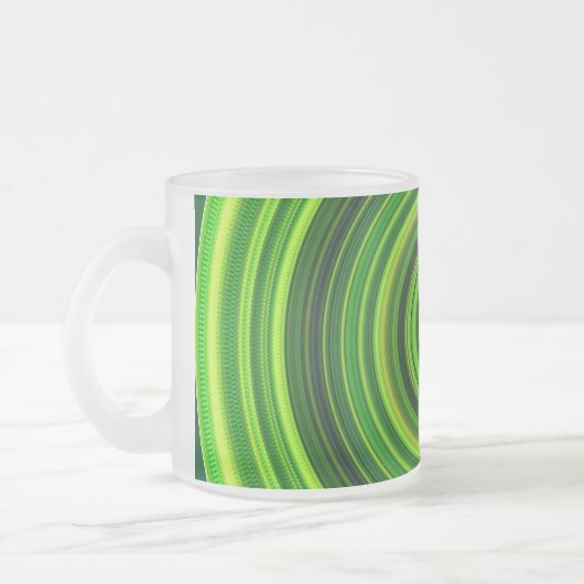 Geometrisches Green Mandala Design-64555 Mattglastasse (Links)