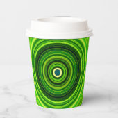 Geometrisches Green Mandala Design Pappbecher (Rückseite)