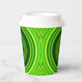 Geometrisches Green Mandala Design Pappbecher (Rechts)
