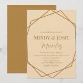 Geometrisches Grenzskript Earthy Wedding Einladung (Vorne/Hinten)