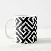Geometrisches griechisches Schlüsselmuster Kaffeetasse (Links)