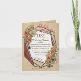 Geometrisches Grown Leather Art Wedding Couple Dus Einladung