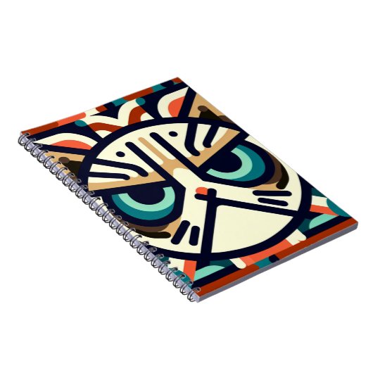 Geometrisches Grumpy Cat Face-Notebook Notizblock (Rechte Seite)