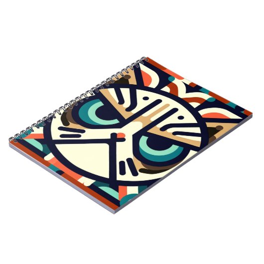 Geometrisches Grumpy Cat Face-Notebook Notizblock (Linke Seite)