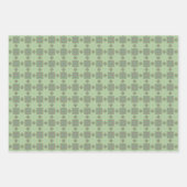 Geometrisches Grün auf grünem Set Geschenkpapier Set (Vorderseite)