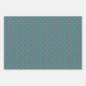 Geometrisches grün dunkelrosa Set Geschenkpapier Set (Vorderseite 2)