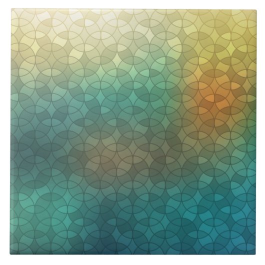 Geometrisches, grün gelbes Muster Fliese (Vorderseite)