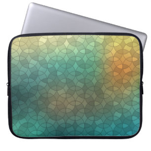 Geometrisches, grün gelbes Muster Laptopschutzhülle