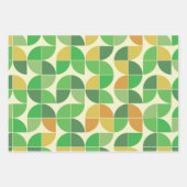 Geometrisches, grün leuchtendes Retro-Mittelteil Geschenkpapier Set (Vorderseite 2)