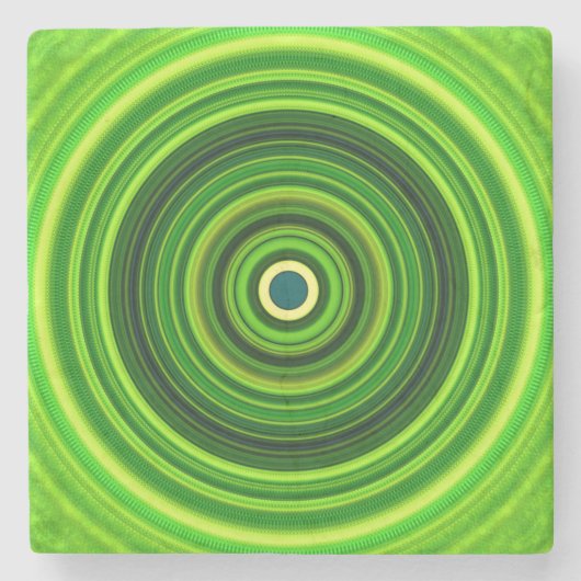 Geometrisches Grün Mandala-25436 Steinuntersetzer (Vorderseite)