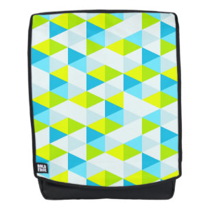 Geometrisches grüne und blaue Dreieck-modernes Rucksack