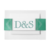 Geometrisches grünes Art-Deco | Moderne Monogramm- Einladungsbanderole (Vorderseite Beispiel)