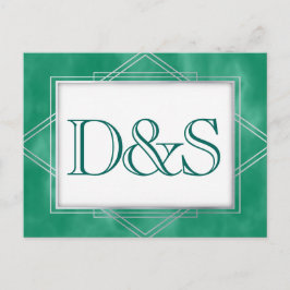 Geometrisches grünes Art-Deco | Modernes UAWG Entr Einladungspostkarte