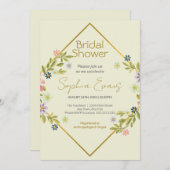 Geometrisches grünes Brautparty Einladung (Vorne/Hinten)
