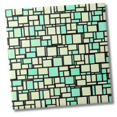 Geometrisches grünes Gelbmuster Fliese