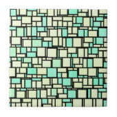 Geometrisches grünes Gelbmuster Fliese (Vorderseite)