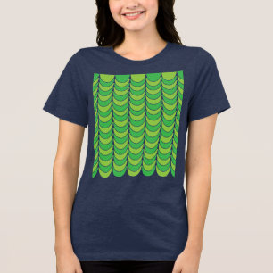 Geometrisches grünes Halbkreis-Geometrisches Tri-Blend Shirt