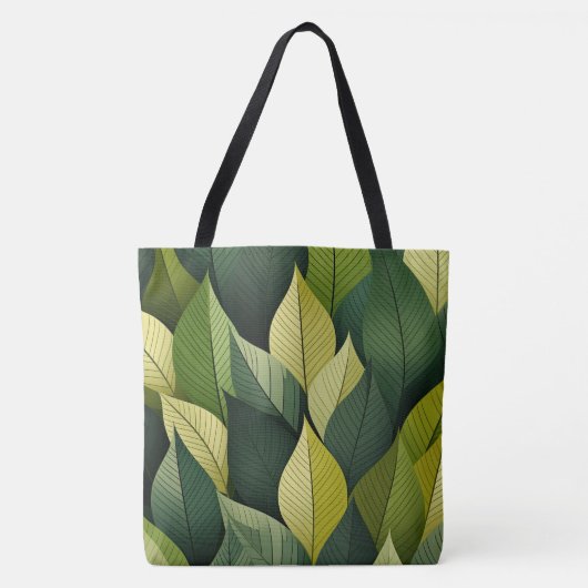 Geometrisches grünes Leaf-Multiprint Tasche (Vorderseite)