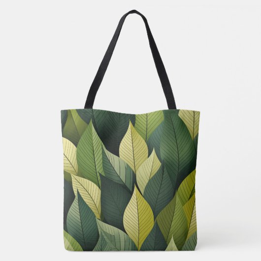 Geometrisches grünes Leaf-Multiprint Tasche (Rückseite)