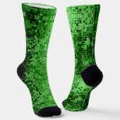 Geometrisches, grünes Quadrat Socken (Gewinkelt)