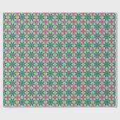 Geometrisches grünes Rosa Nr. 1 Geschenkpapier (Flach)