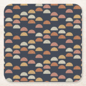 Geometrisches halb Kreis-Muster Rechteckiger Pappuntersetzer (Vorderseite)