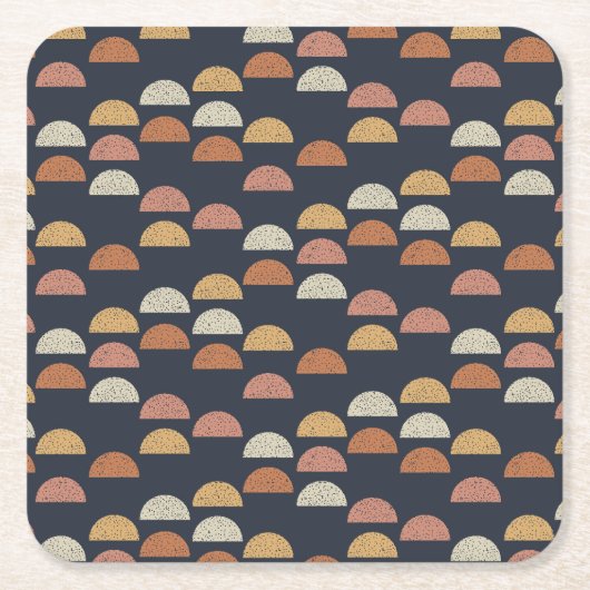 Geometrisches halb Kreis-Muster Rechteckiger Pappuntersetzer (Vorderseite)