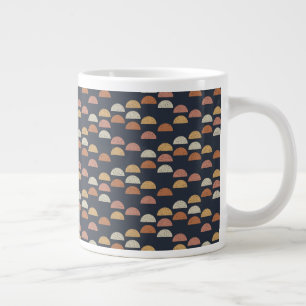 Geometrisches Halbkreis-Muster Jumbo-Tasse