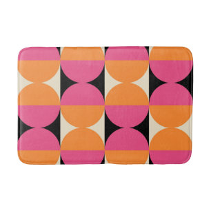 Geometrisches Halbquadrat und Kreismuster Badematte