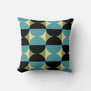 Geometrisches Halbquadrat und Kreismuster Kissen