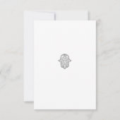 Geometrisches Hamsa Hochzeit UAWG Karte-grau RSVP Karte (Rückseite)
