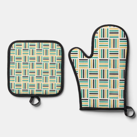 Geometrisches Harmony Oven Mitts & Pot Holders Set (Vorderseite)